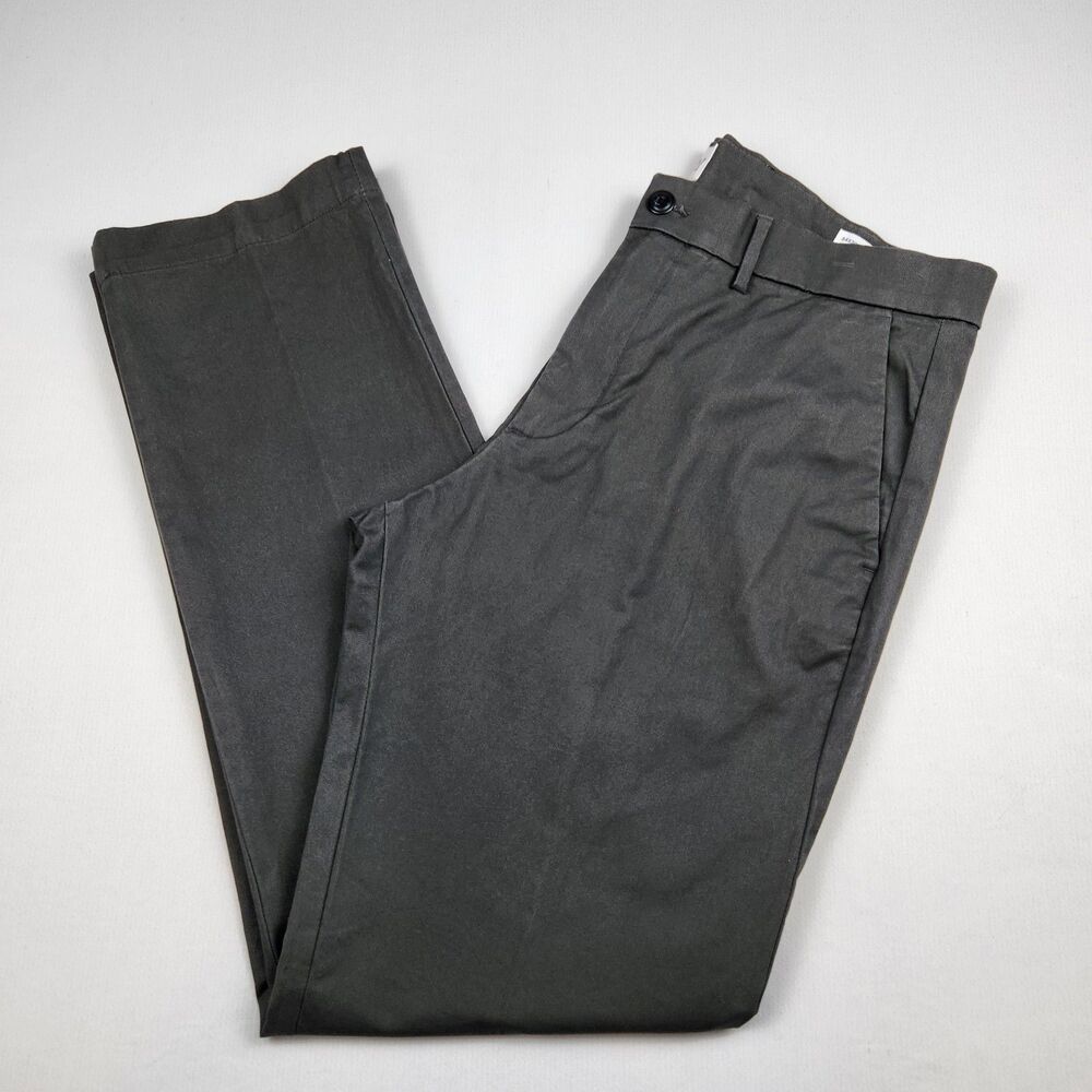 Gap Chino Pants Mens 34x32 Straight Fit Grey Stretch Cotton Twill Trousers